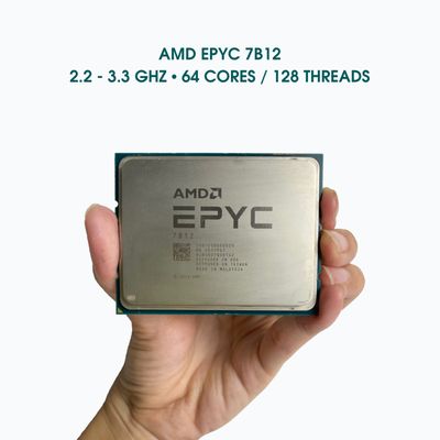 CPU AMD EPYC 7B12 64 cores / 128 threads / 2.25 - 3.3Ghz / 256MB L3 Cache