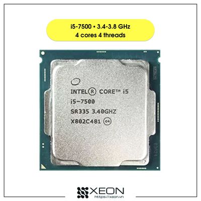 CPU Intel Core i5-7500 / 4 cores 4 threads / 3.4-3.8 GHz
