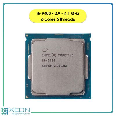 CPU Intel Core i5-9400 / 6 cores 6 threads / 2.9-4.1 GHz