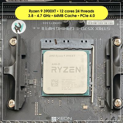 CPU AMD Ryzen 9 3900XT / 12 cores - 24 threads / 3.8 - 4.7 GHz / 64MB Cache / PCIe 4.0